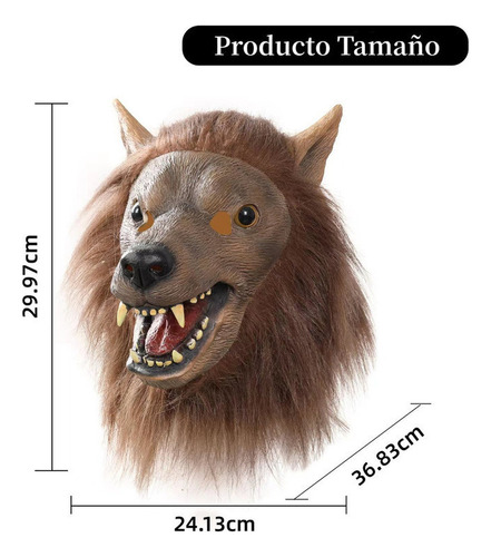 . Máscara Látex Hombre Lobo Halloween Realista Terror