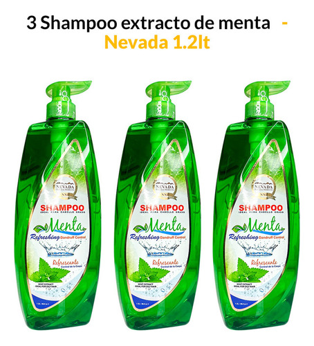 3 Shampoo Extracto De Menta 1.2lt - Nevada