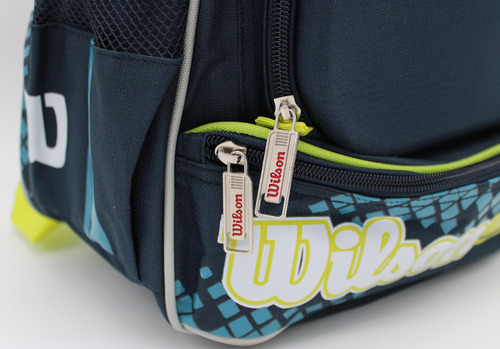 Mochila Wilson 5 Compartimentos Bolsa Interna Con Cierre Color Azul Diseño De La Tela Liso Con Logo