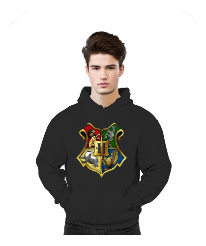 Poleron Harry Potter Hogwarts Full Color Escudo Unisex