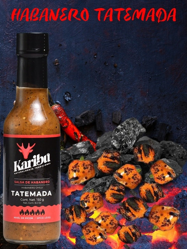 Salsa De Chile Habanero Tatemada Karibu Pack 6 Pzas