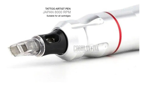 Imagen 8 de 10 de Tattoo Pen 8000 Rpm Japón Rca + Clip + Base + Funda Silver