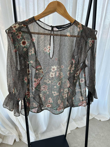 Blusa Con Transparencia Zara Medium