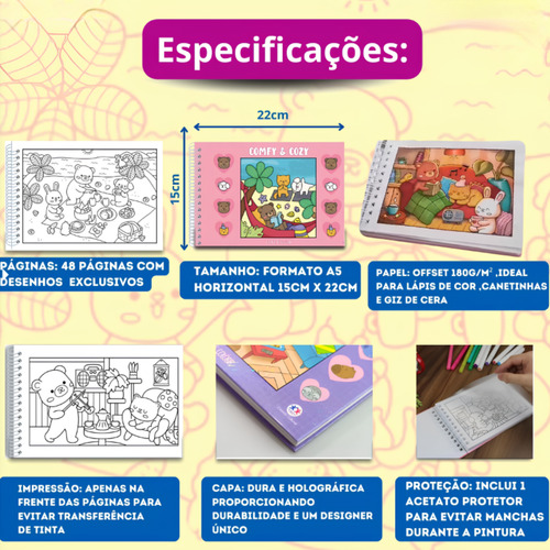 Livro De Colorir Comfy & Cozy Estilo Bobbie Goods Capa Dura