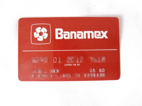 Tarjeta Antigua Caducada De Banamex De Los 80s