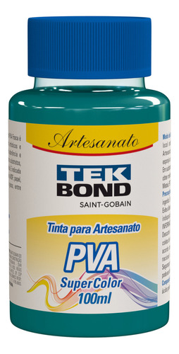 Tinta Pva 100 Ml Super Color Tek Bond Arte Artesanato Mdf Cor Azul Recife