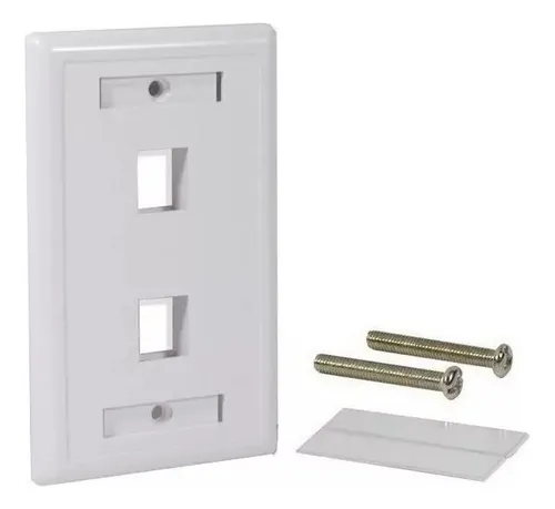 Faceplate Frente 2 Dos Puertos Tapa Bastidor Rj45 Simple