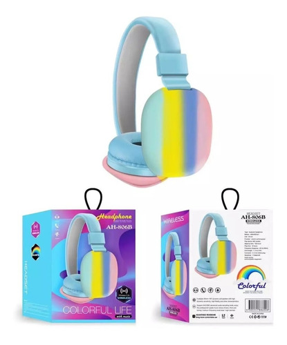 Auricular Infantil Arcoíris Multicolor Inalámbrica Bluetooth