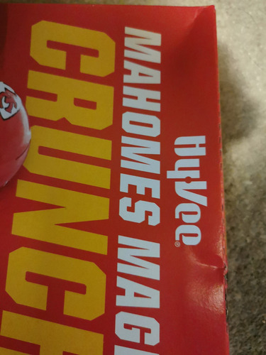 Mahomes Cereal Magic Crunch Cereal Hy-vee L.edition