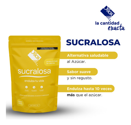 Mezcla De Sucralosa 1kg Endulzante Sin Calorías Dilox