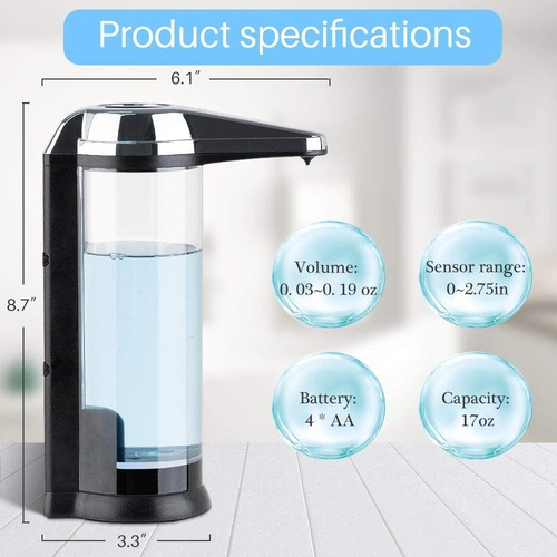 Dispensador De Gel Antibacterial Jabon Automático 500 Ml