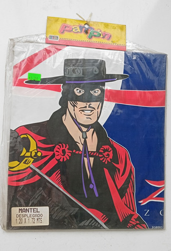 Mantel Cumpleaños El Zorro 178 Cm Vintage Antiguo 1999 - C3