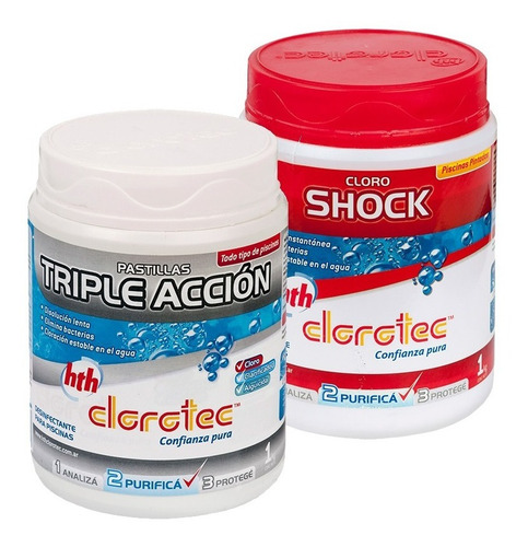 Imagen 3 de 7 de Pastilla Triple Acción Clorotec X 1 Kg + Shock X 1 Kg Combo