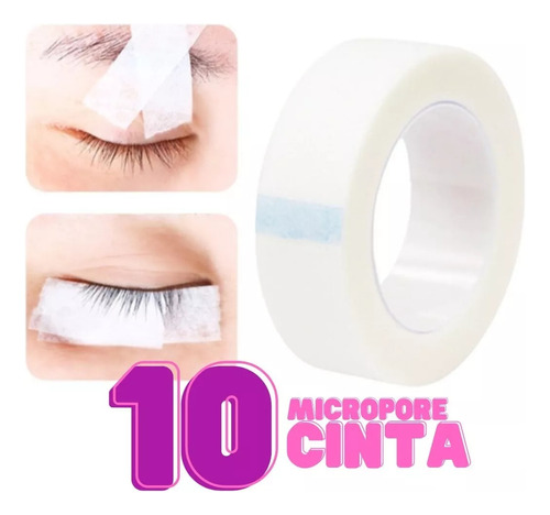 10 Cintas Micropore Extensiones De Pestañas 1x1 Sin Pelusa