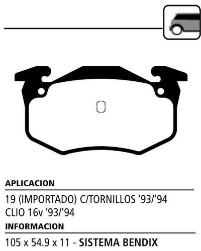 Juego Pastillas De Freno Litton P/ Renault Clio I 1991-1998