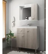 Comprar Mueble Para Baño Con Pileta Y Botiquin Con Espejo 2 Puertas 1 Cajón Muebles Web Mdf
