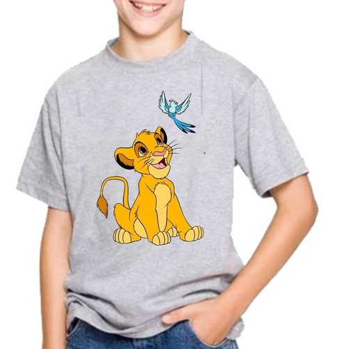 Polera Estampada 100% Algodon Niño El Rey León