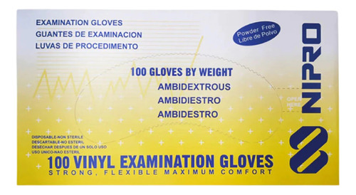 Guantes De Vinilo Caja 100 Unidades Desechables