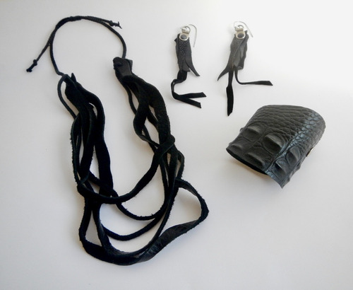 Imagen 6 de 6 de Aros Pluma Cuero Acero Quirúrgico Regalo Mujer Adolescente