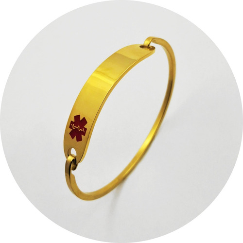 Imagen 2 de 7 de Pulsera Acero Alerta Médica Grabado Láser Personalizado 1176