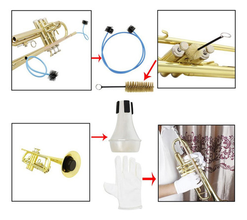 Kit De Mantenimiento De Trompeta 6 En 1 Soporte De Trompeta