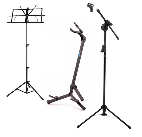 Pedestal P/ Microfone + Suporte Violão + Estante Partitura