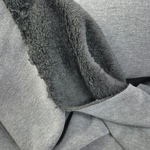 Tela Por Metro Darlon Vintage Con Corderito 1.55m De Ancho Gris Oscuro