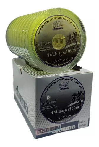 Naylon Tanza De Pesca Okuma Challenger 0,34mm X 100 Mts