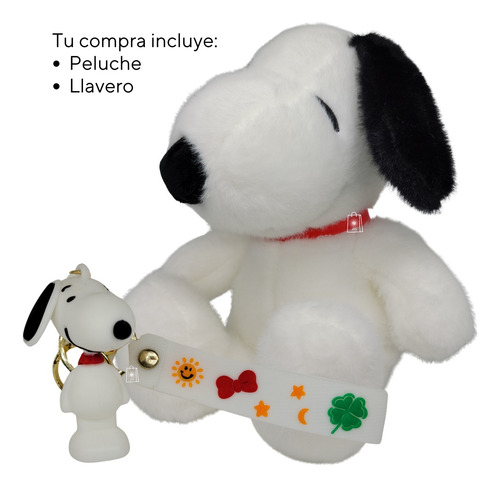 Peluche Snoopy + Llavero Snoopy Blanco