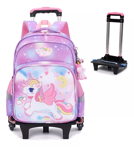 Mochila con ruedas para niñas y niños, mochila con ruedas para niños,  mochila de doble asa de 18 pulgadas, con ruedas, bolsa de equipaje para  niños