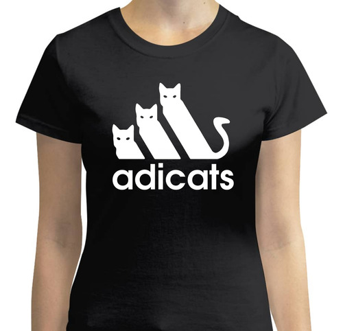 Playera Diseño Adicats - Gatos - Divertido - Blanco - 01