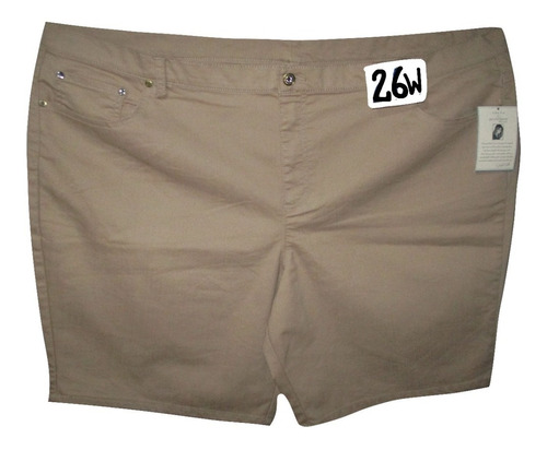 Short Beige Kaky Spandex Mujer Talla 26w (44/46) Jaclyn Smit