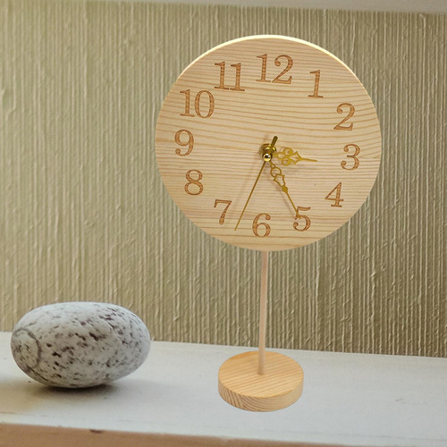 Reloj De Mesa De Madera, Despertador Elegante Portátil Para
