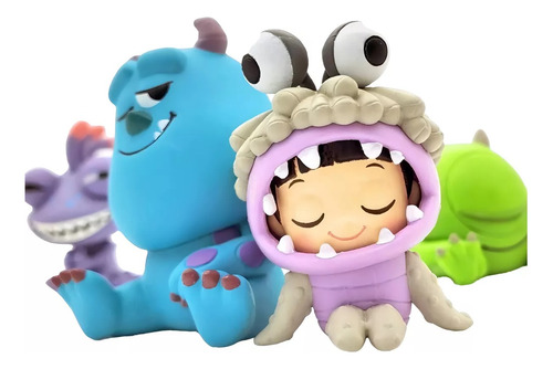 Kit  4 Bonecos Monstros Sa Disney - Sulley Mike Randall  Boo