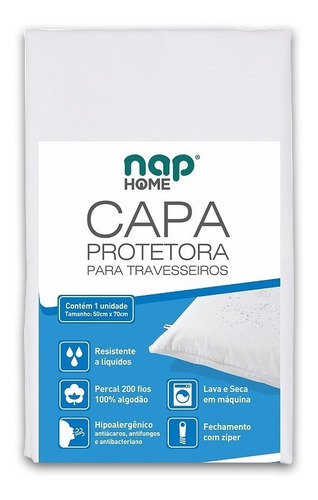 Imagem 5 de 10 de Capa Protetora De Travesseiro Impermeável Antiácaros - Nap