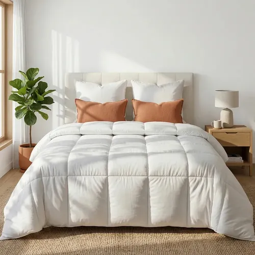 Acolchado Rieti By Gadnic Queen 230x240 Blanco Microfibra 90GSM Relleno Polyfill 200GSM Uso 4 Estaciones Suave Liviano