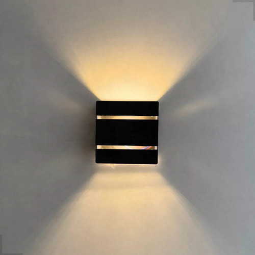 Arandela Luminária Slim 2 Frisos Interna E Externa Led G9 Pt Estrutura Preto