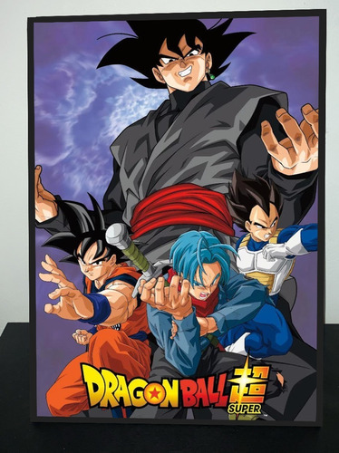 Cuadro Anime Dragon Ball Super Black Goku 31x43 Madera