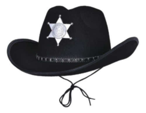 Sombrero Sheriff Vaquero Cowboy Texas Woody Roundup Color Negro