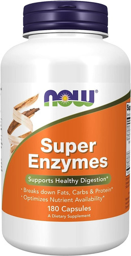 Now Super Enzymas Digestivas  180 Capsulas - Envío Ya