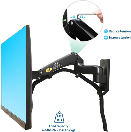 Imagen 2 de 8 de Soporte North Bayou NB F150 de pared para TV/Monitor de 17" a 27" negro