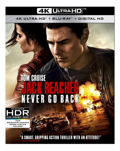 Jack Reacher Never Go Back Blu Ray 4k + Blu Ray Original