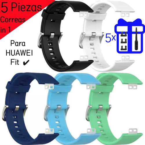 5 Piezas Correas Para Huawei Watch Fit Silicon 