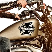 Comprar Set X2 Calco Cruz Oldschool Moto Sticker Ploteo 15cm