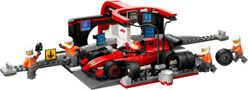 Lego 60443 - Pit Stop E Equipe De Box Com Carro Ferrari City