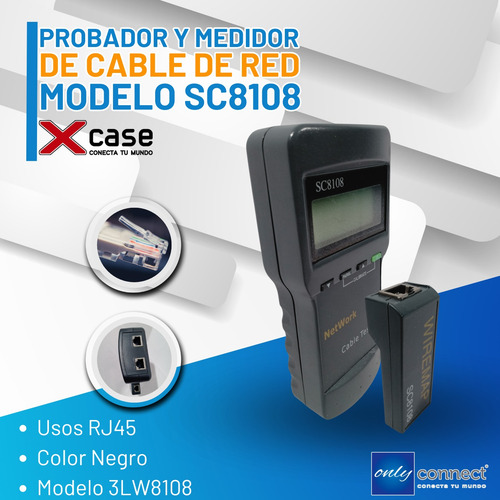 Probador Y Medidor Xcase De Cable De Red Rj45