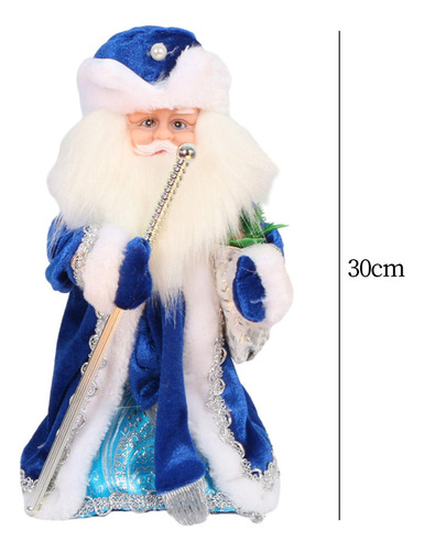 Juguete De Peluche De Papá Noel, Muñecas Navideñas Azul