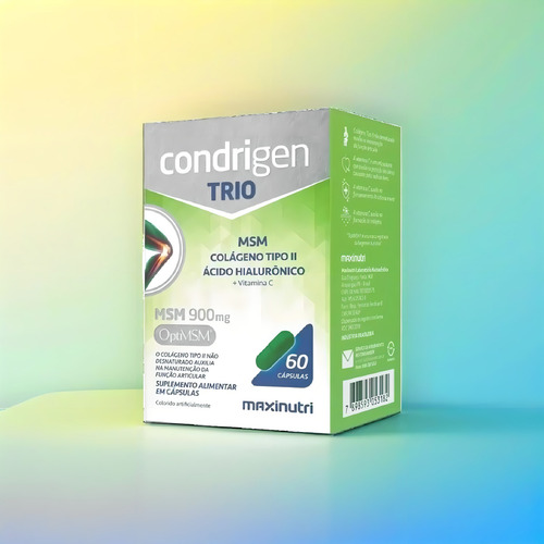 Kit 2 Condrigen Trio Msm Colágeno Tipo 2 Ácido Hialurônico Sabor Sem Sabor