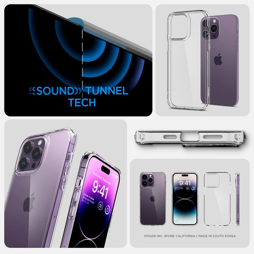 Imagen 2 de 3 de Forro iPhone 14 Pro / Plus / Pro Max Transparante Esquinas