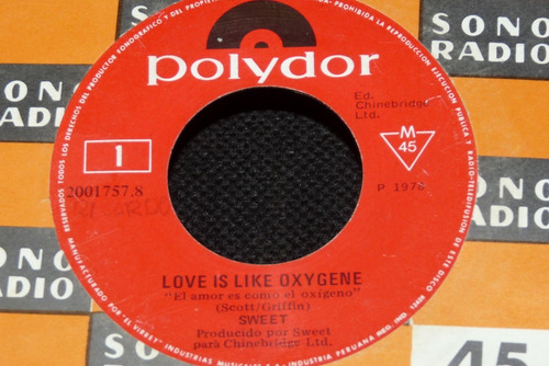 Jch- Sweet El Amor Es Como El Oxigeno Rock 45 Rpm